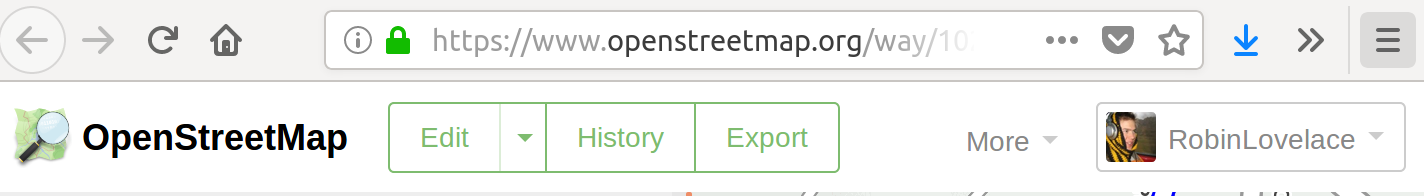 The Edit OSM button in the Existing infrastructure layer.